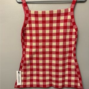 Commense Red and White Checkered Camisole